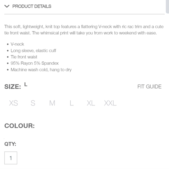 Long sleeve tie front top! - Picture 3 of 8